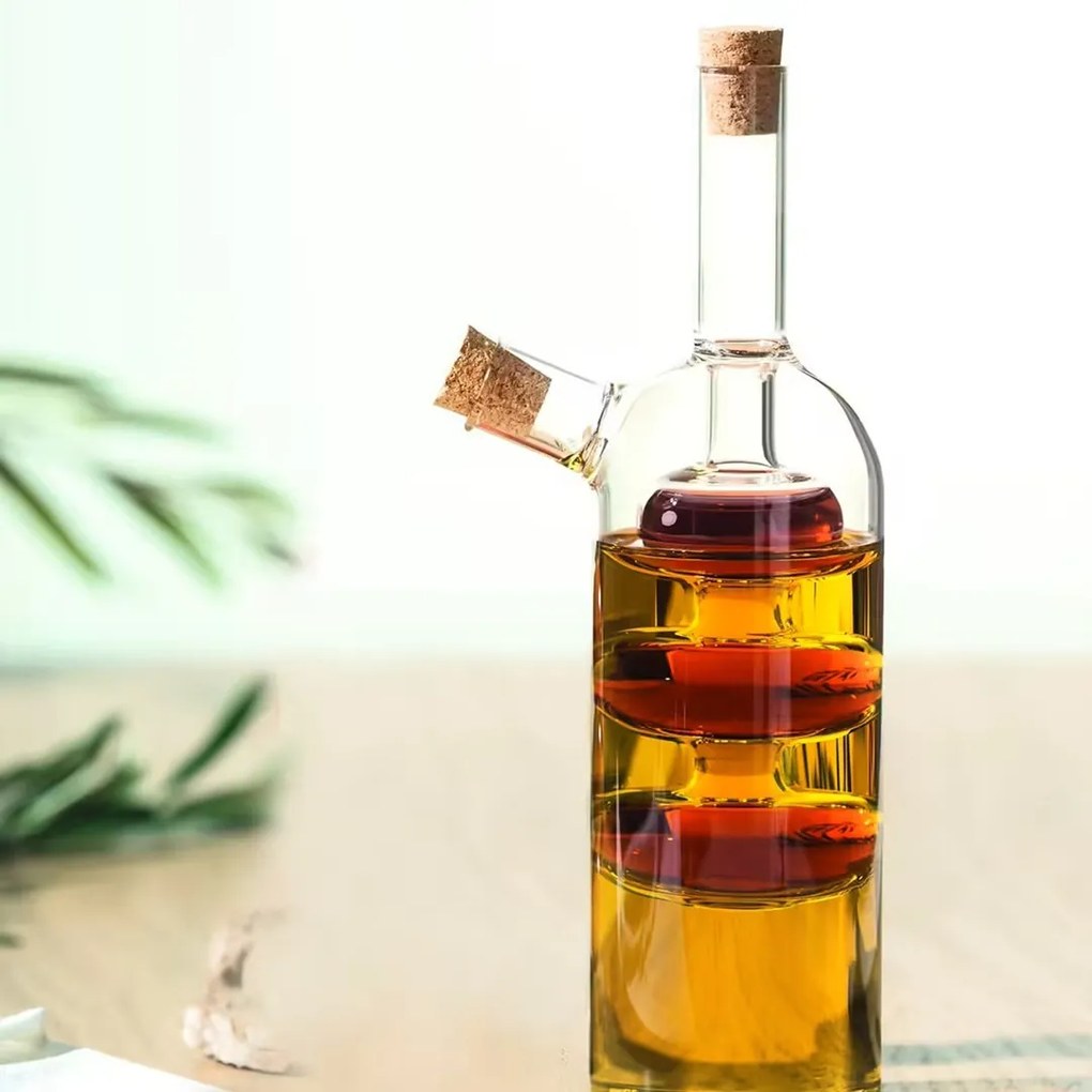 Sklenená karafa na olej a ocot Duo 220 ml/70 ml