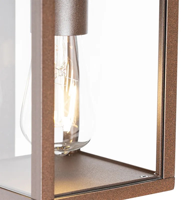 Vonkajšia nástenná lampa hrdzavohnedá s pohybovým senzorom IP44 - Charlois