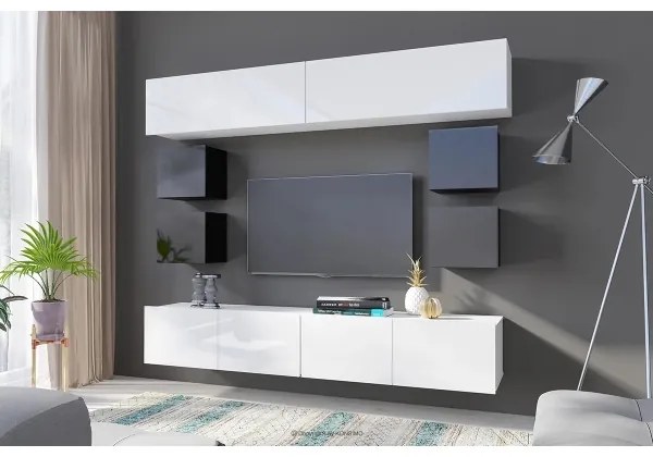 Nástenná skrinka PAVO 34x34 cm lesklá čierna