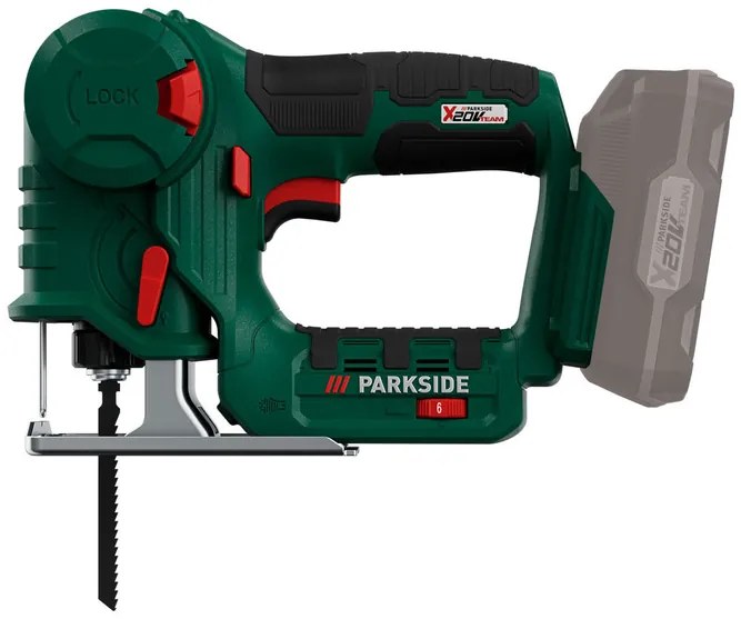 Parkside®  Aku priamočiara a chvostová píla Psssa 20 Li B2 + Akumulátor 20 V/4 Ah PAP 20 B3 + Nabíjačka 20 V/4,5 A PLG 20 C3  (800011213)