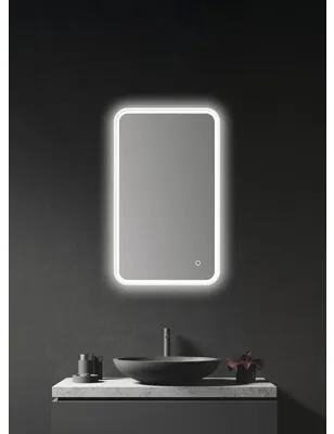 LED zrkadlo do kúpeľne s osvetlením Chrystal Juno 2.0 biele 45 x 75 cm