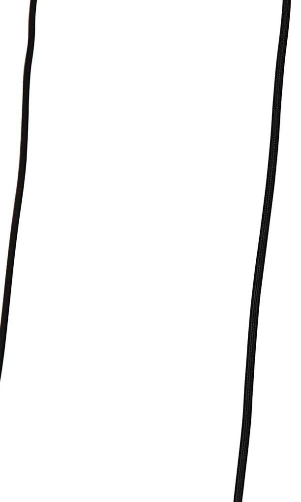 Rustikálne závesné svietidlo čierne s lanom 3-svetlo - Leia