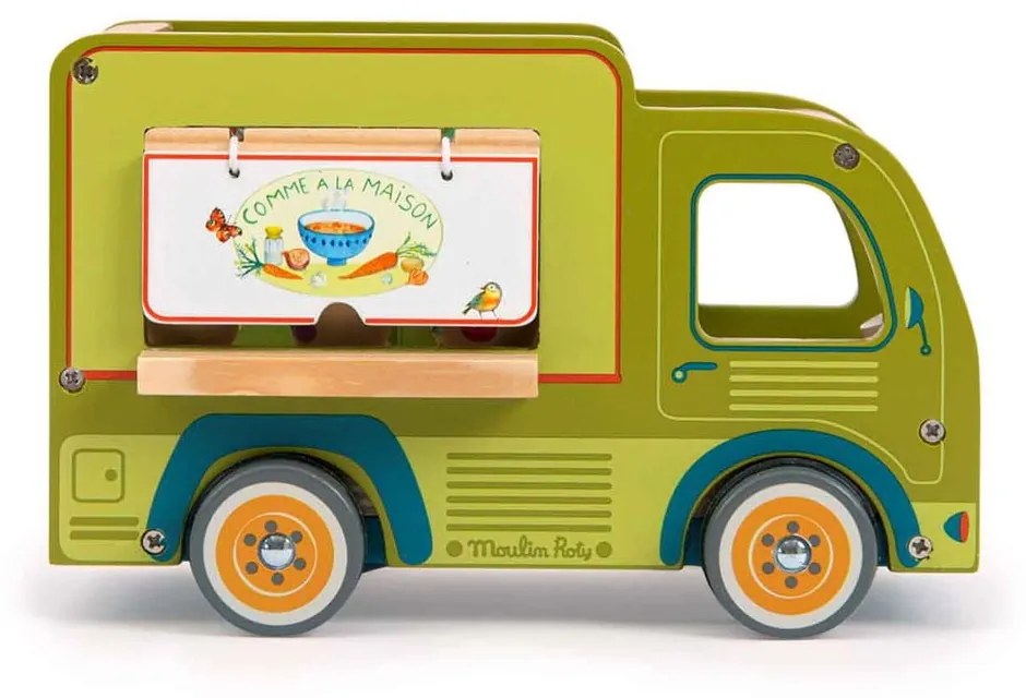 Drevené autíčko La Grande Famille Food Truck – Moulin Roty