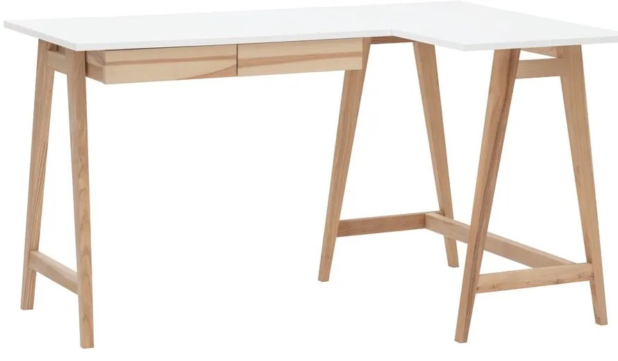 Pracovný stôl s bielou doskou 85x135 cm Luka - Ragaba