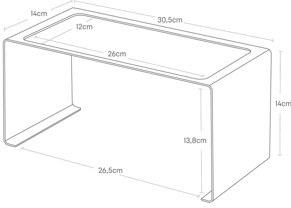 Čierna kovová prídavná polička 30,5x14 cm Tower – YAMAZAKI