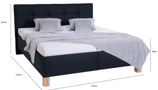 Čalúnená posteľ s matracom a úložným priestorom MARIA 160x200 cm antracit
