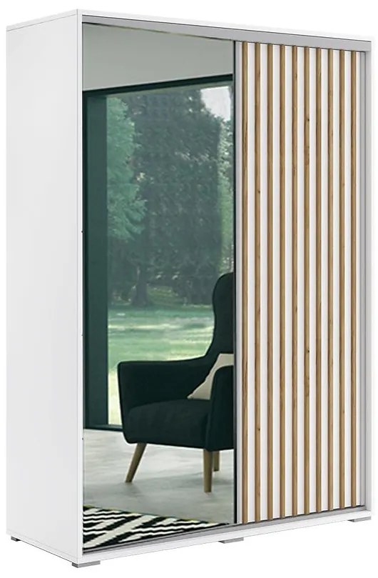 Skriňa Kair biela/lamela zlatý craft 150x215x62