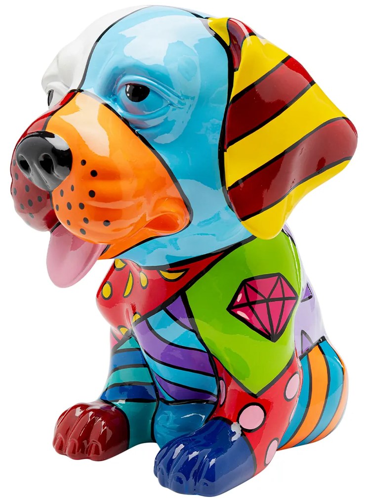 Dog Patchwork dekorácia viacfarebná