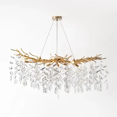 Luster na lanku glamour zlatý CINDY fi100 cm, 10xG9