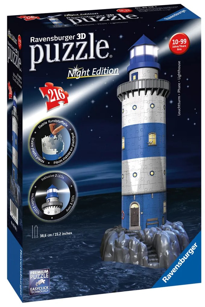 Ravensburger 3D LED puzzle stavba (maják) (100356473)