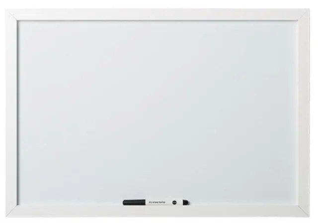 Toptabule.sk TBNM2B Biela tabuľa na magnetky v drevenom bielom ráme 200x100cm /