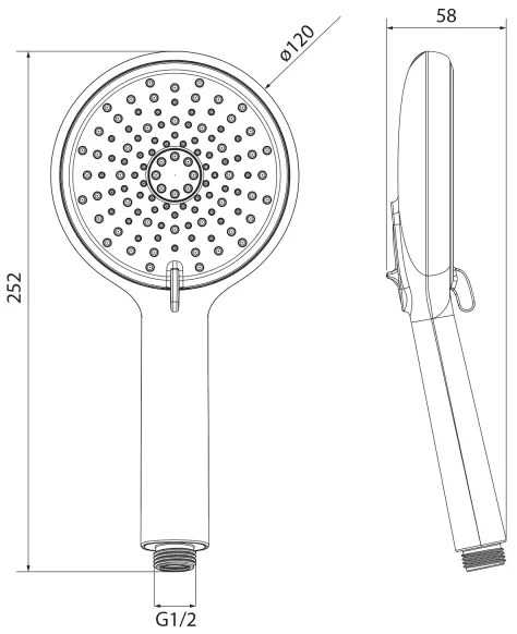 Sapho - Ručná sprcha s režimom oplachu lesklý chróm