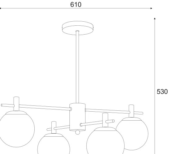 Luster na tyči LILOU 4xE14/5W/230V matný chróm/dymová