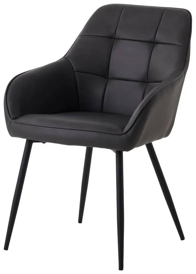 Tmavosivé čalúnené jedálenské kreslá v súprave s podrúčkami 2 ks Nolan Square – Unique Furniture