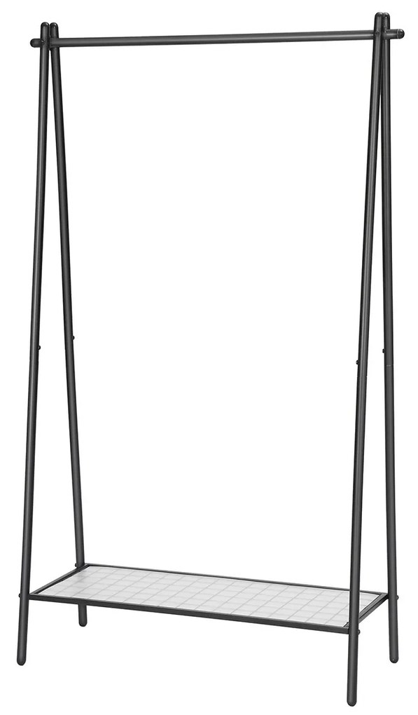 Viacúčelový šatníkový regál STEEW 92,5x153 cm čierny