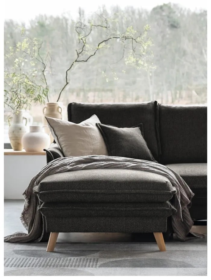 Tmavosivá rozkladacia rohová pohovka (ľavý roh) Charming Charlie – Miuform