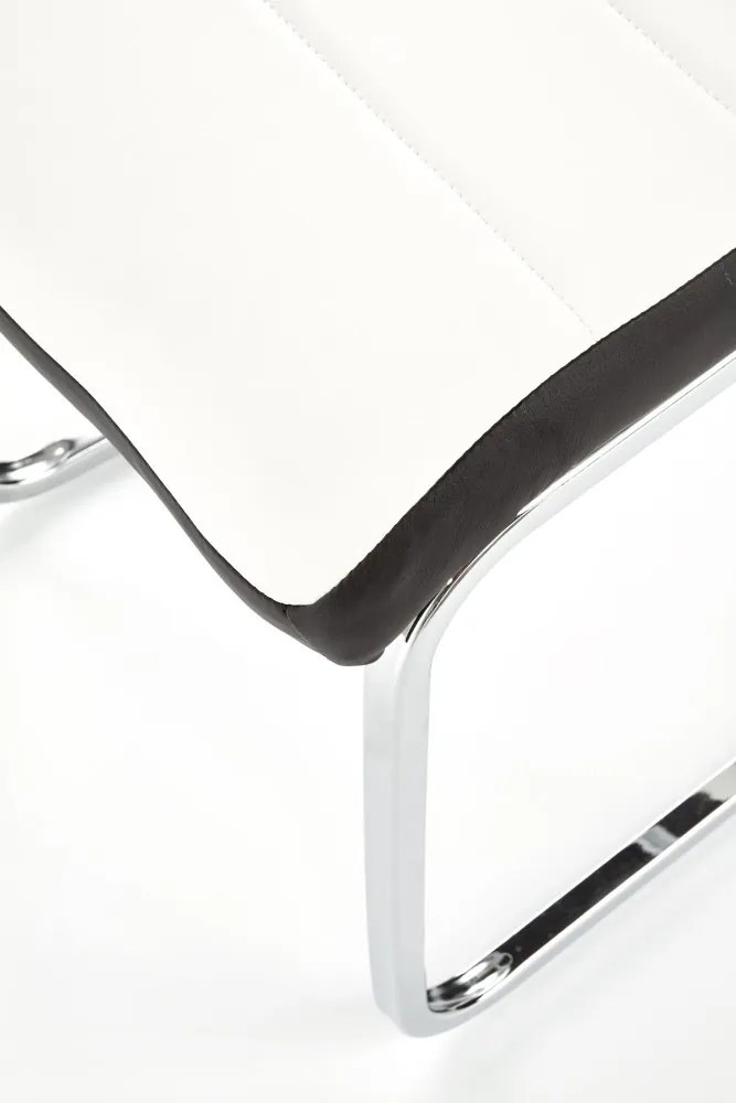 Jedálenská stolička JAN – ekokoža, biela / čierna