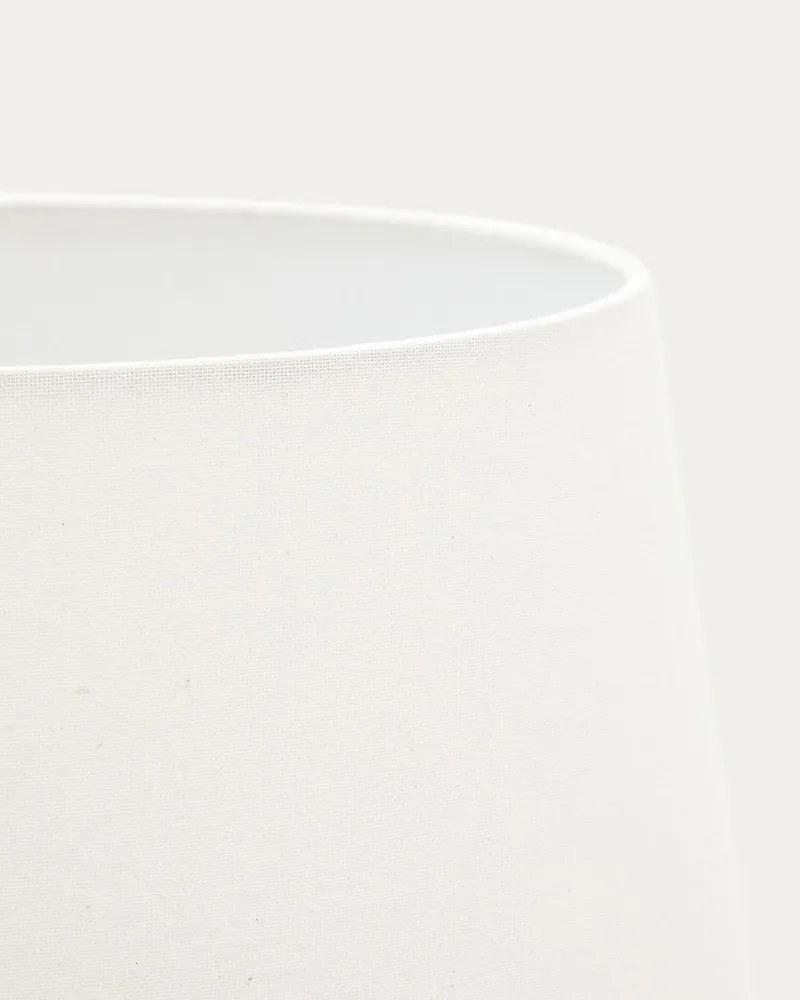 Biela/v tmavo prírodnej farbe stojacia lampa s textilným tienidlom (výška 110 cm) Marga – Kave Home