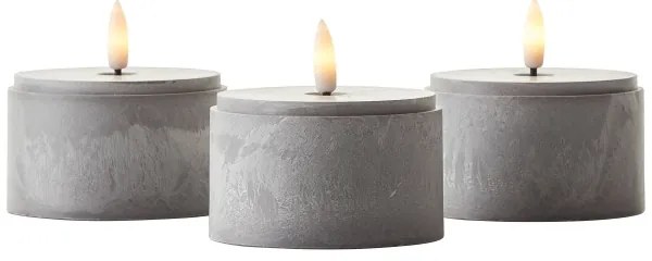 Brilliant - SADA 3x LED sviečok BOUGIE LED/2xAA IP44 sivá/dymová