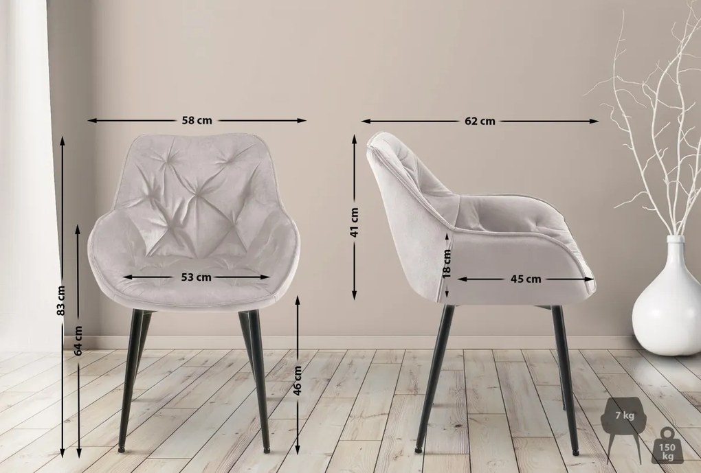 Stolička Tanna - zamat - Sivá