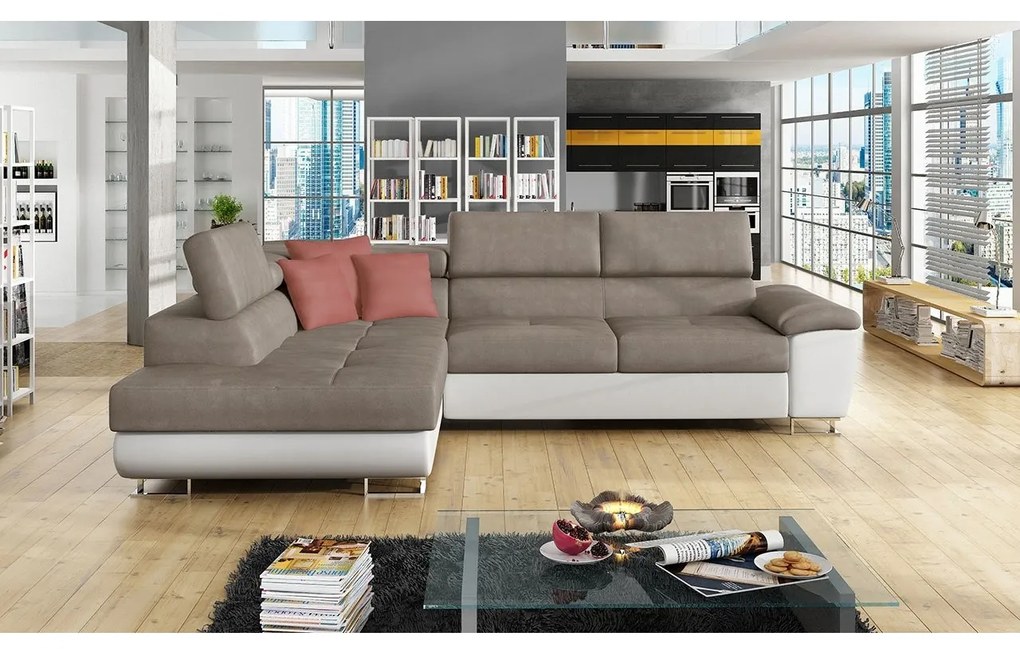 Rohová sedačka Alvin, Dostupné poťahy: Magic Velvet 2227 + Magic Velvet 2227 + Evo 29, Strana: ľavá