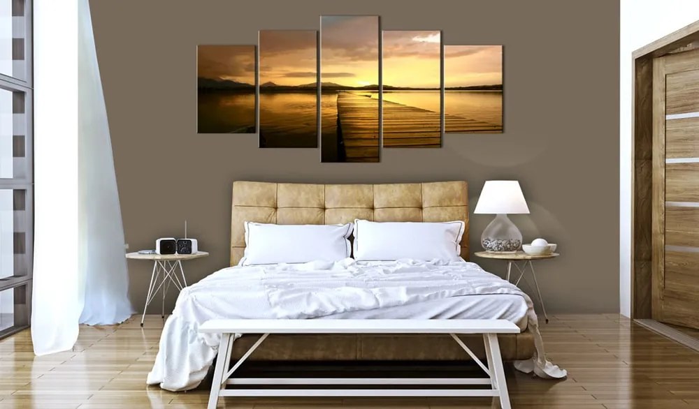 5-dielny obraz západ slnka na móle - Sunset Island