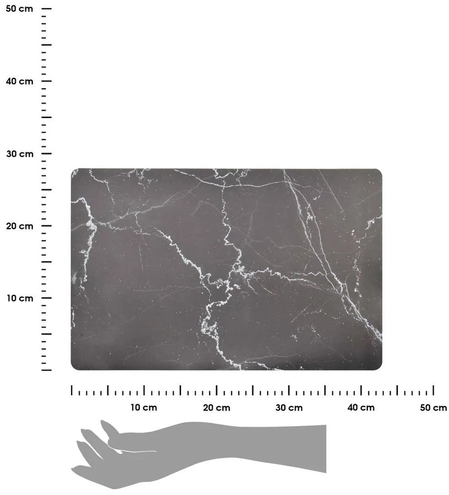 DekorStyle Podložka na stôl Black Marble 43x28 cm čierna