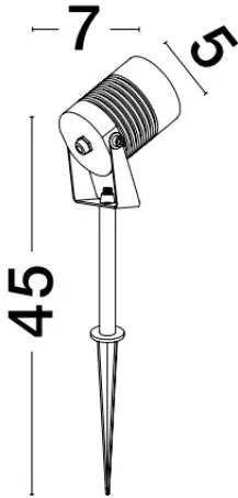 Vonkajšie LED lampa Stake 45 čierne