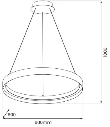 LED Luster na lanku ORBITA LED/52W/230V biela/čierna