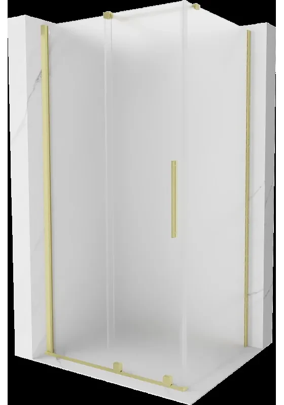 Mexen Velar posuvná sprchová kabína 130 x 85 cm, mrazená, zlatá brúsená - 871-130-085-31-55