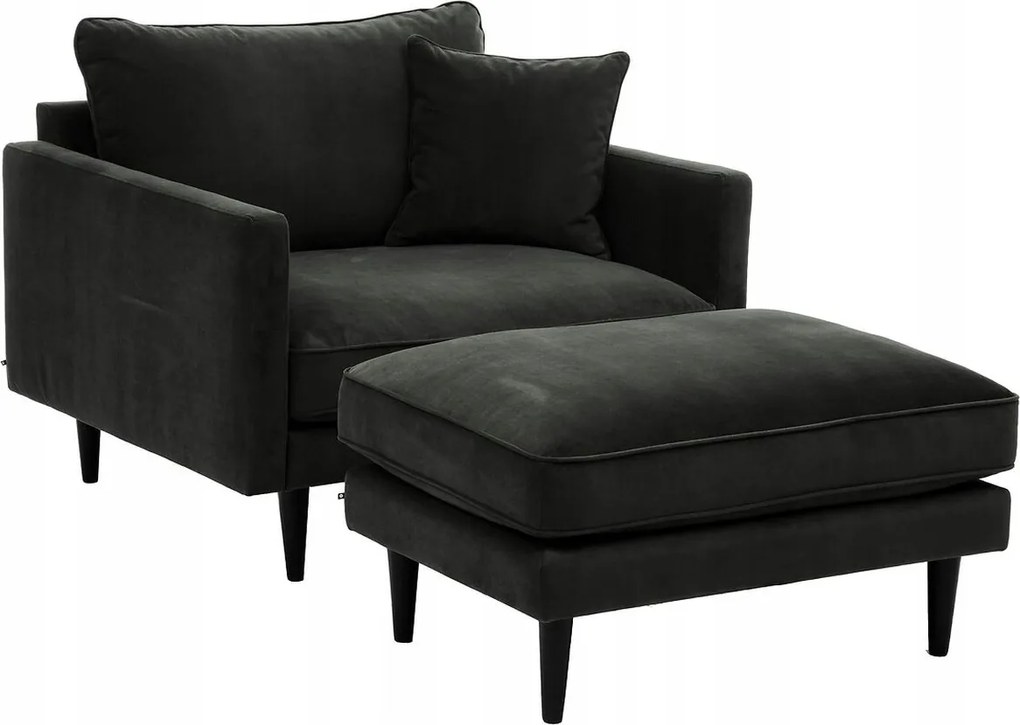 Veľké, Pohodlné Relaxačné Kreslo Khaki S Podnožkou Do Industriálnej Obývačky