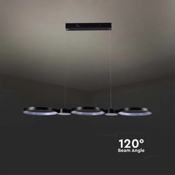 LED Luster na lanku LED/38W/230V 3000K čierna