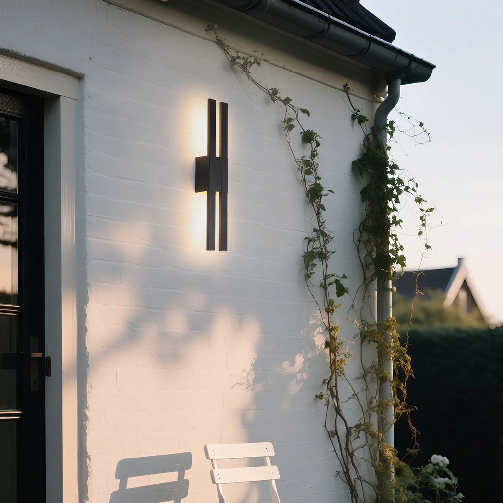 Moderné vonkajšie nástenné svietidlo čierne vrátane LED 2-svetlo IP54 - Jamal