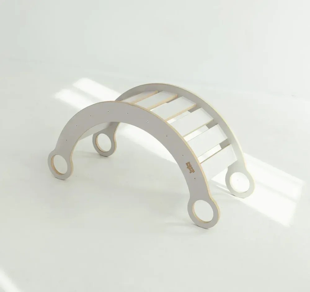 Montessori drevená hojdačka biela M Prírodná