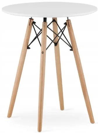 Jedálenská zostava TODI 60cm okrúhly stolový set biely+ 2 stoličky MARK biele