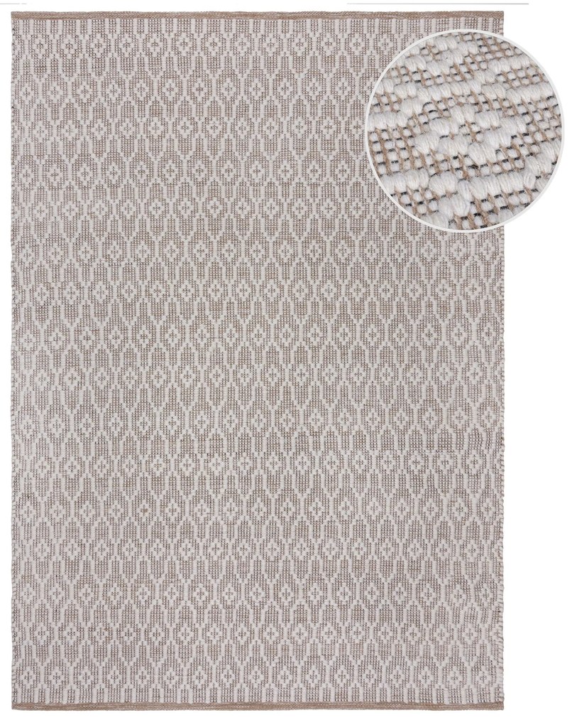 Flair Rugs, Ručne tkaný kusový koberec Nur Wool Dream Natural, 160x230, béžová, obývacia izba