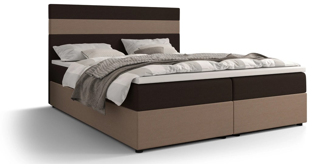 Manželská posteľ Boxspring 140 cm Locos Comfort (tmavohnedá + svetlohnedá) (s matracom a úložným priestorom). Vlastná spoľahlivá doprava až k Vám domov. 1056124