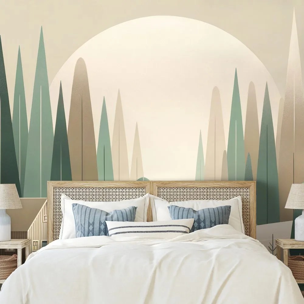 Tapeta minimalistická lesná krajina