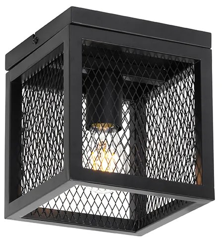 Priemyselná stropná lampa čierna - Cage Mesh