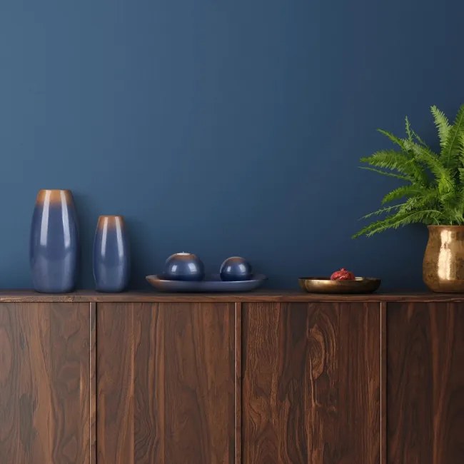 Dekoračný tanier NESSA 01 modrý / zlatý