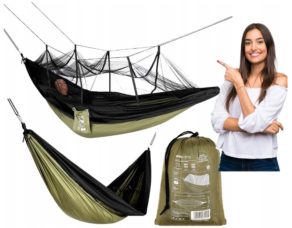 Bestent Hojdacia sieť pre 2 osoby s moskytiérou 270x140cm zelená