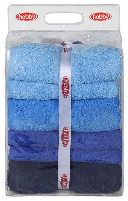 Súprava 4 ks uterákov Rainbow 70x140 cm modrá