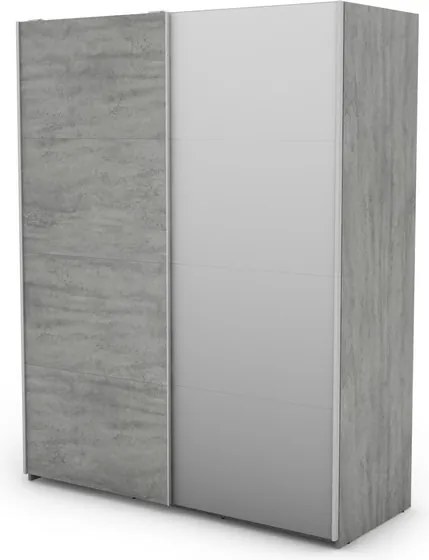 Šatníková skriňa Carlos 150/61 2D, šedý betón, 150 cm