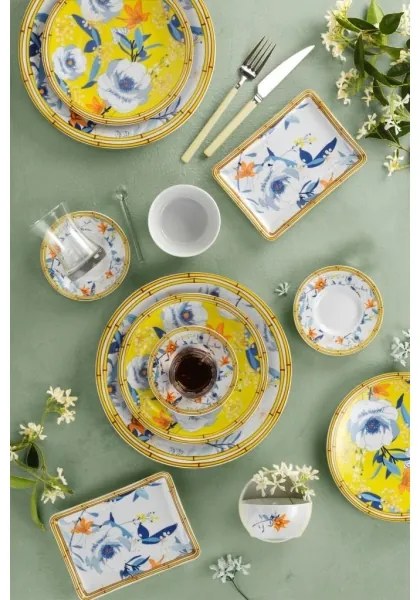 50-dielna jedálenská sada z pestrofarebného porcelánu