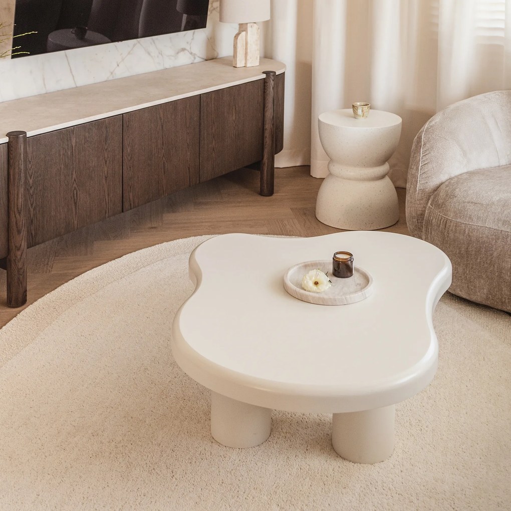 Kávový stolek Vercelli, 100 cm bílý