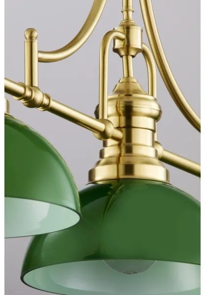 Jupiter 2074 - Luster na tyči PLATINO 3xE27/15W/230V zelená/zlatá