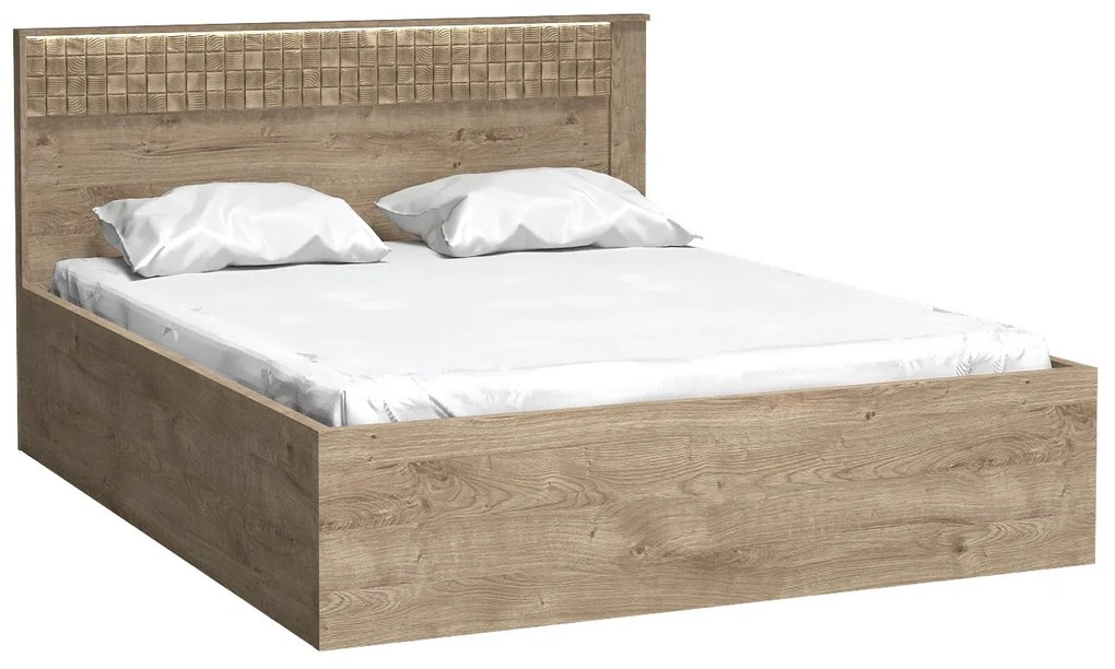 Manželská posteľ 160 cm Nature 17 (s LED osvetlením) (dub ribbeck). Akcia -20%. Vlastná spoľahlivá doprava až k Vám domov. 1057921