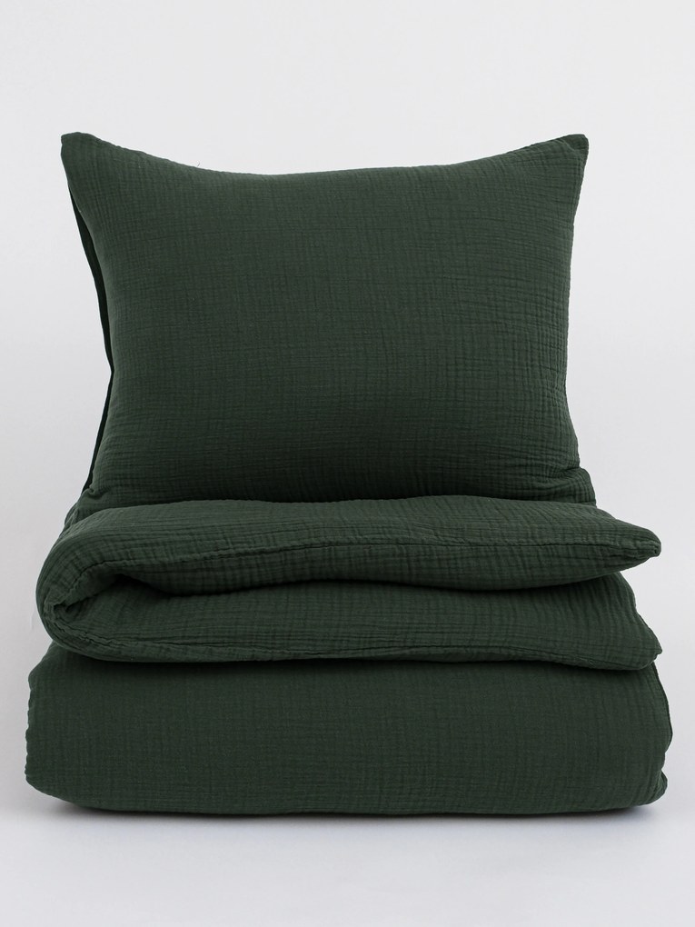 Francúzske mušelínové obliečky – Alexia tmavo zelené