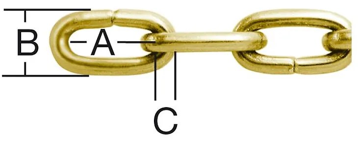 Dekoratívna oceľová retiazka na hodiny, mosadzná, – Ø1,1 mm - Tovar na Mieru