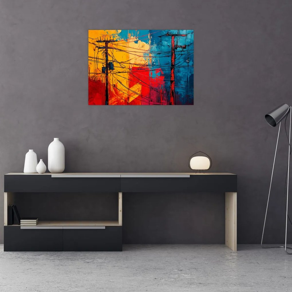 Obraz - Abstraktné elektrické vedenie (70x50 cm)